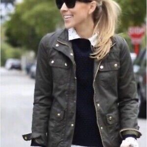 J. Crew Downtown Wax Dark Green Utility Jacket